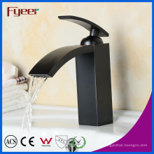 Fyeer New Messing Schwarz Bad Wasserfall Waschbecken Wasserhahn Mischer